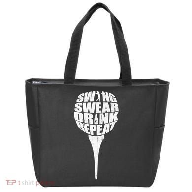 Swing Swear Drink Repeat Player Funny  Golf Lover Tote Bag
