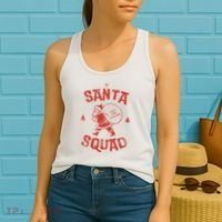 Santa Squad Dont Stop Believing Christmas Women's Tank Top thumb 2