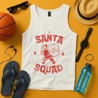 Santa Squad Dont Stop Believing Christmas Tank Top thumb 4