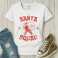 Santa Squad Dont Stop Believing Christmas Women's T-Shirt thumb 3