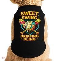 Sweet Swing Dripping Bling Baseball Doggie Tank thumb 0