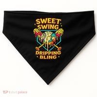 Sweet Swing Dripping Bling Baseball USA-Made Doggie Bandana thumb 0