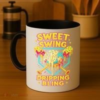 Sweet Swing Dripping Bling Baseball Coffee Mug thumb 4