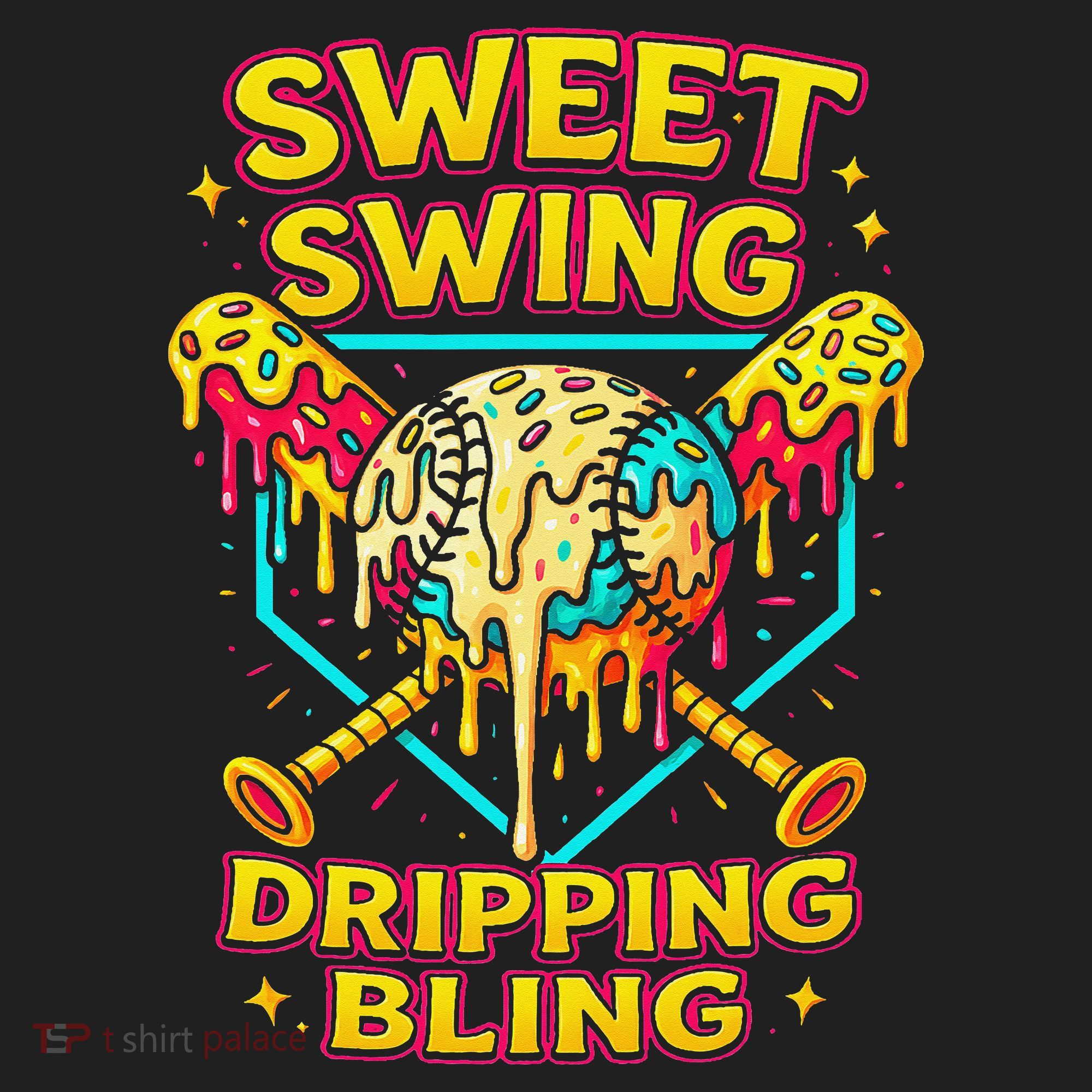 Sweet Swing Dripping Bling Baseball Beanie