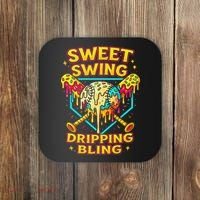 Sweet Swing Dripping Bling Baseball Coaster thumb 0