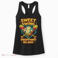 Sweet Swing Dripping Bling Baseball Women's Tank Top thumb 0