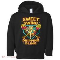 Sweet Swing Dripping Bling Baseball Toddler Hoodie thumb 0