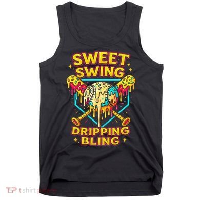 Sweet Swing Dripping Bling Baseball Tank Top