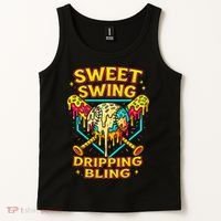 Sweet Swing Dripping Bling Baseball Tank Top thumb 2