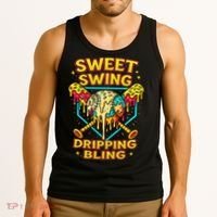 Sweet Swing Dripping Bling Baseball Tank Top thumb 3