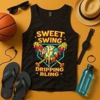 Sweet Swing Dripping Bling Baseball Tank Top thumb 4