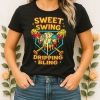 Sweet Swing Dripping Bling Baseball Women's T-Shirt thumb 2