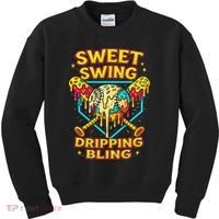 Sweet Swing Dripping Bling Baseball Kids Sweatshirt thumb 0