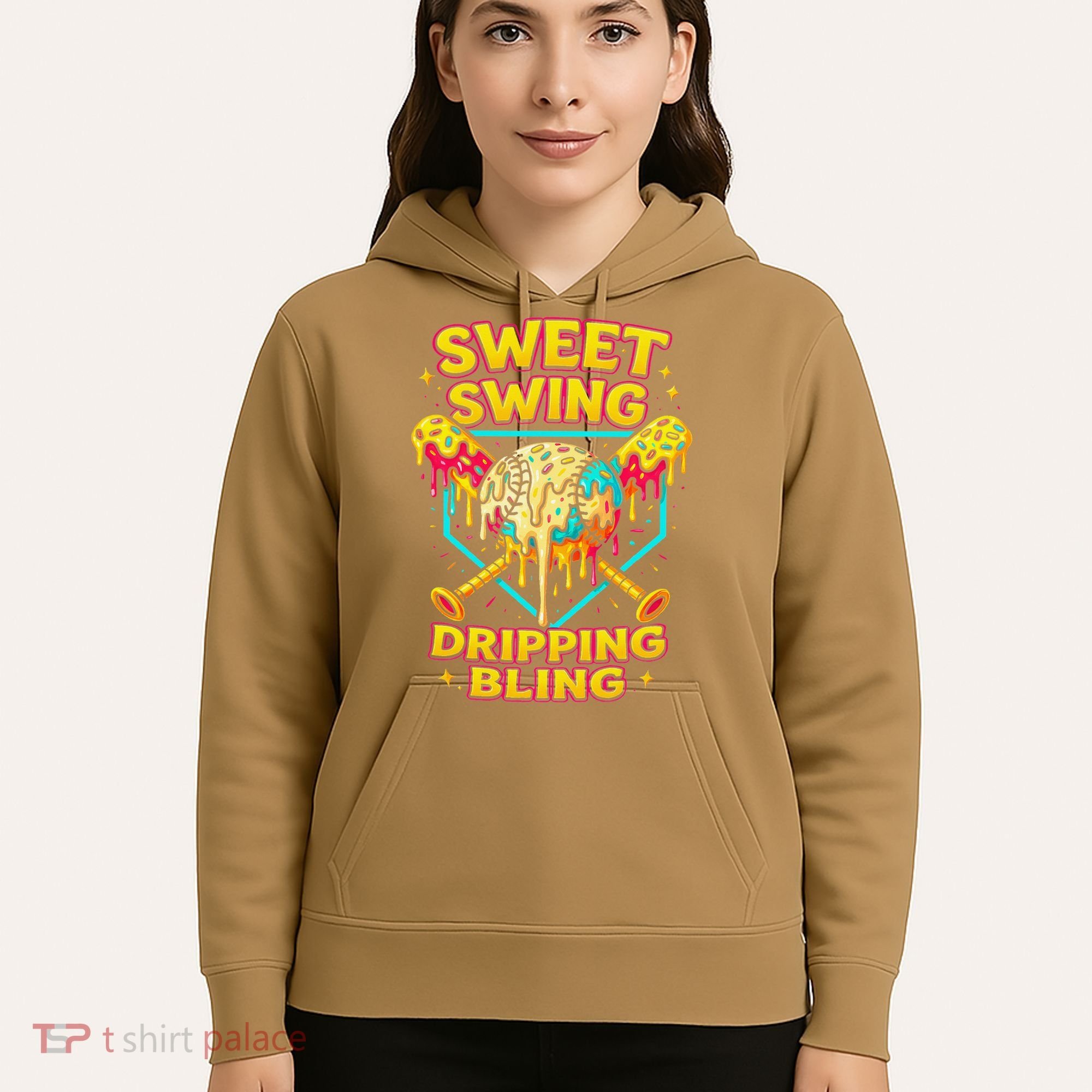 Sweet Swing Dripping Bling Baseball Hoodie