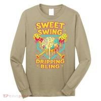 Sweet Swing Dripping Bling Baseball Long Sleeve Shirt thumb 0