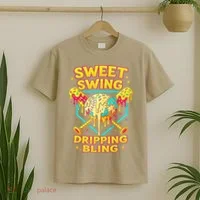 Sweet Swing Dripping Bling Baseball T-Shirt thumb 2