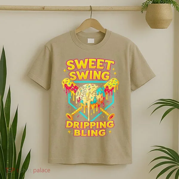 Sweet Swing Dripping Bling Baseball T-Shirt