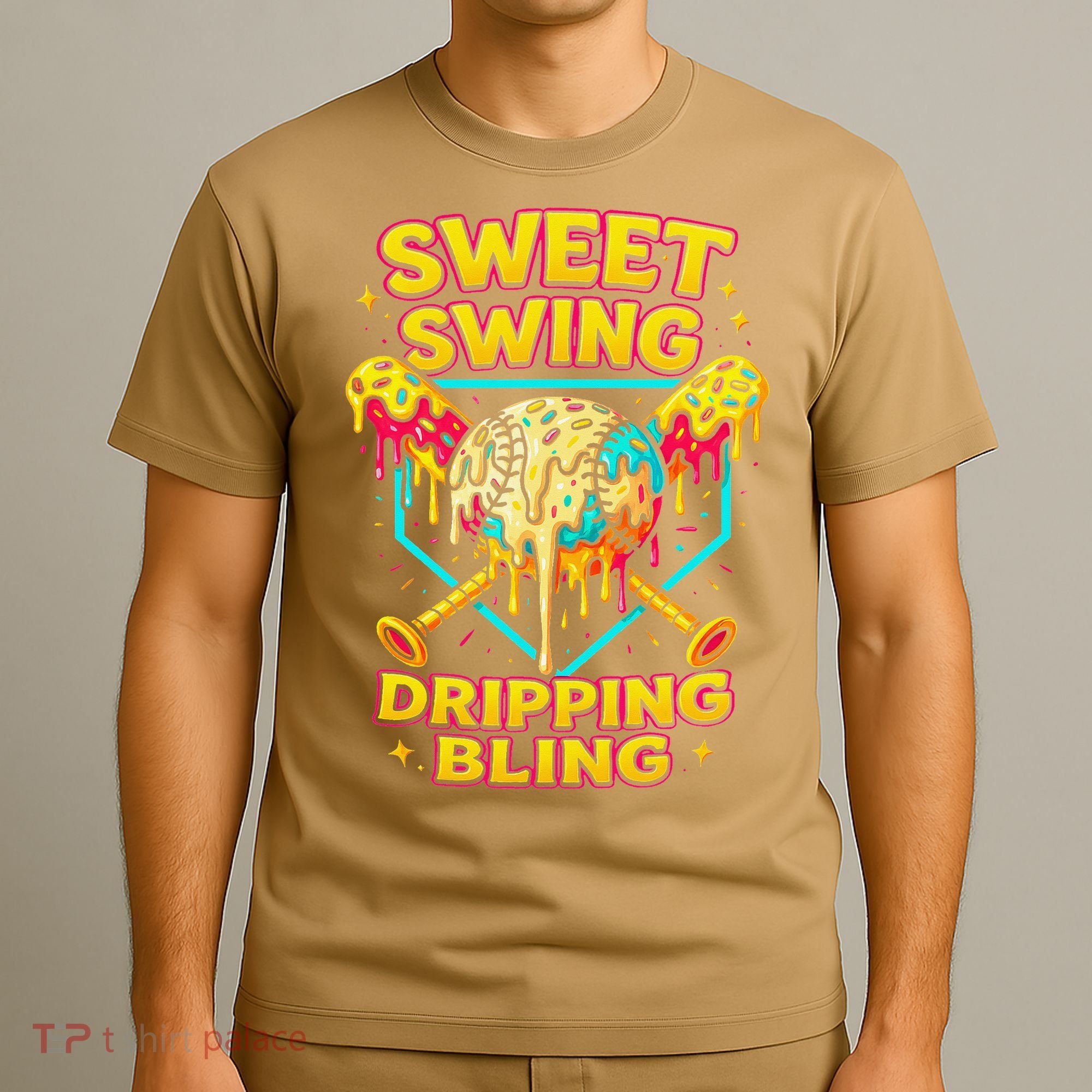 Sweet Swing Dripping Bling Baseball T-Shirt