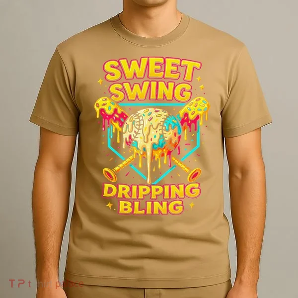 Sweet Swing Dripping Bling Baseball T-Shirt