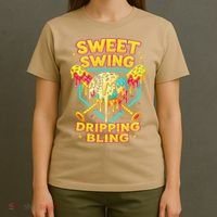 Sweet Swing Dripping Bling Baseball T-Shirt thumb 4