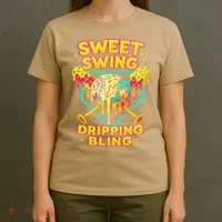 Sweet Swing Dripping Bling Baseball T-Shirt thumb 4