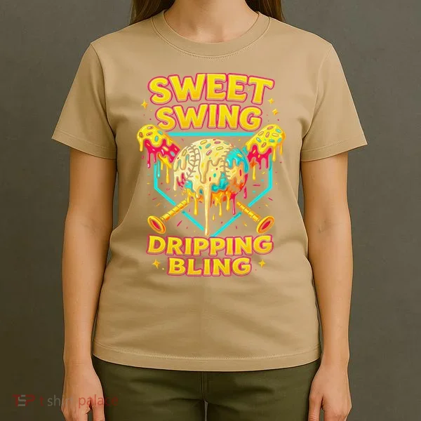 Sweet Swing Dripping Bling Baseball T-Shirt