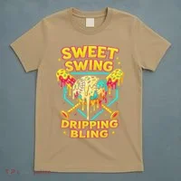 Sweet Swing Dripping Bling Baseball T-Shirt thumb 5