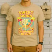 Sweet Swing Dripping Bling Baseball T-Shirt thumb 6