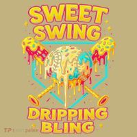 Sweet Swing Dripping Bling Baseball Button thumb 1