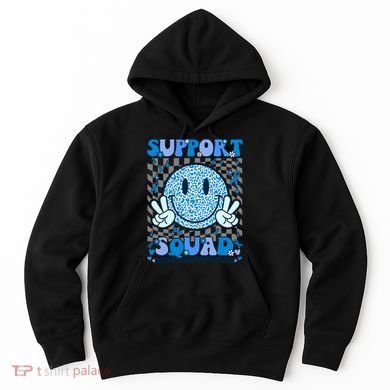 Support Squad Diabetes Awareness Blue Smile T1d Type 1 Hoodie