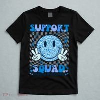 Support Squad Diabetes Awareness Blue Smile T1d Type 1 T-Shirt thumb 5