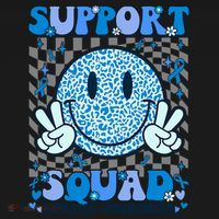 Support Squad Diabetes Awareness Blue Smile T1d Type 1 T-Shirt thumb 7