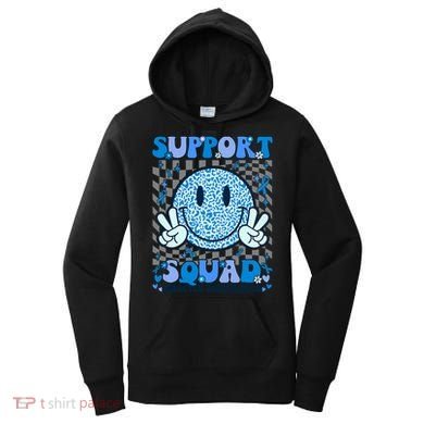 Support Squad Diabetes Awareness Blue Smile T1d Type 1 Women's Hoodie