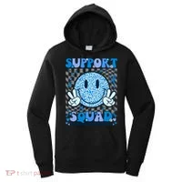 Support Squad Diabetes Awareness Blue Smile T1d Type 1 Women's Hoodie thumb 0