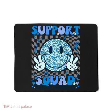 Support Squad Diabetes Awareness Blue Smile T1d Type 1 Mousepad