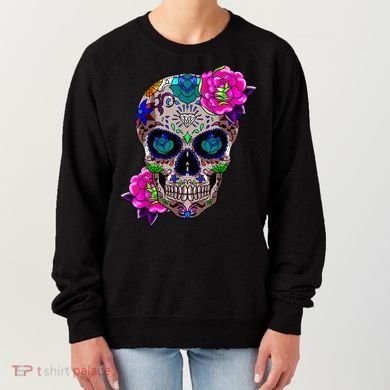 Sugar Skull Day Of The Dead Cool Bone Head Skulls Gift Idea Women's Sweatshirt