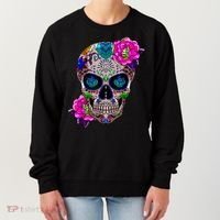 Sugar Skull Day Of The Dead Cool Bone Head Skulls Gift Idea Women's Sweatshirt thumb 0