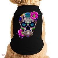 Sugar Skull Day Of The Dead Cool Bone Head Skulls Gift Idea Doggie Tank thumb 0
