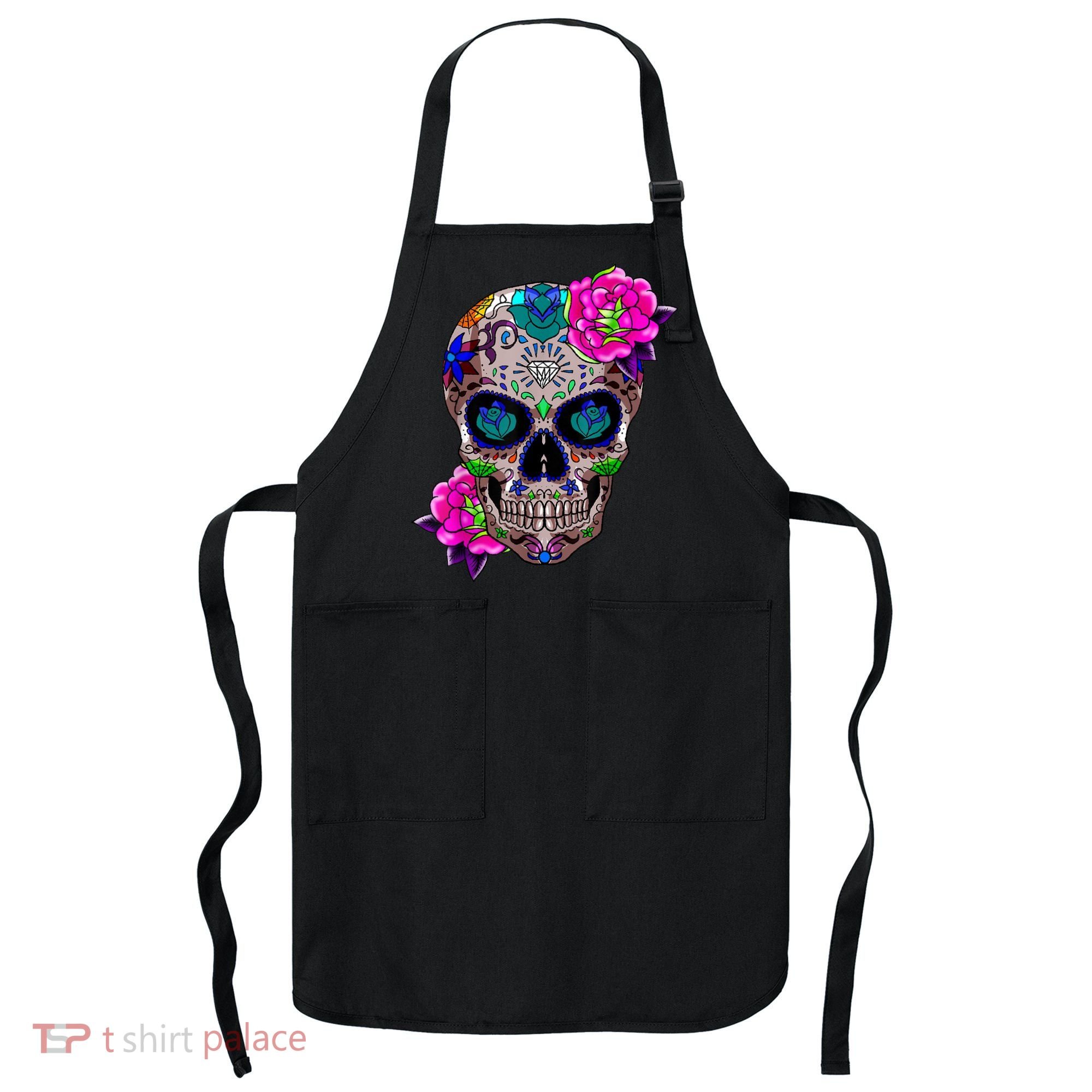 Sugar Skull Day Of The Dead Cool Bone Head Skulls Gift Idea Apron