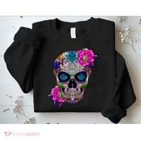 Sugar Skull Day Of The Dead Cool Bone Head Skulls Gift Idea Sweatshirt thumb 2