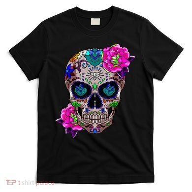 Sugar Skull Day Of The Dead Cool Bone Head Skulls Gift Idea T-Shirt