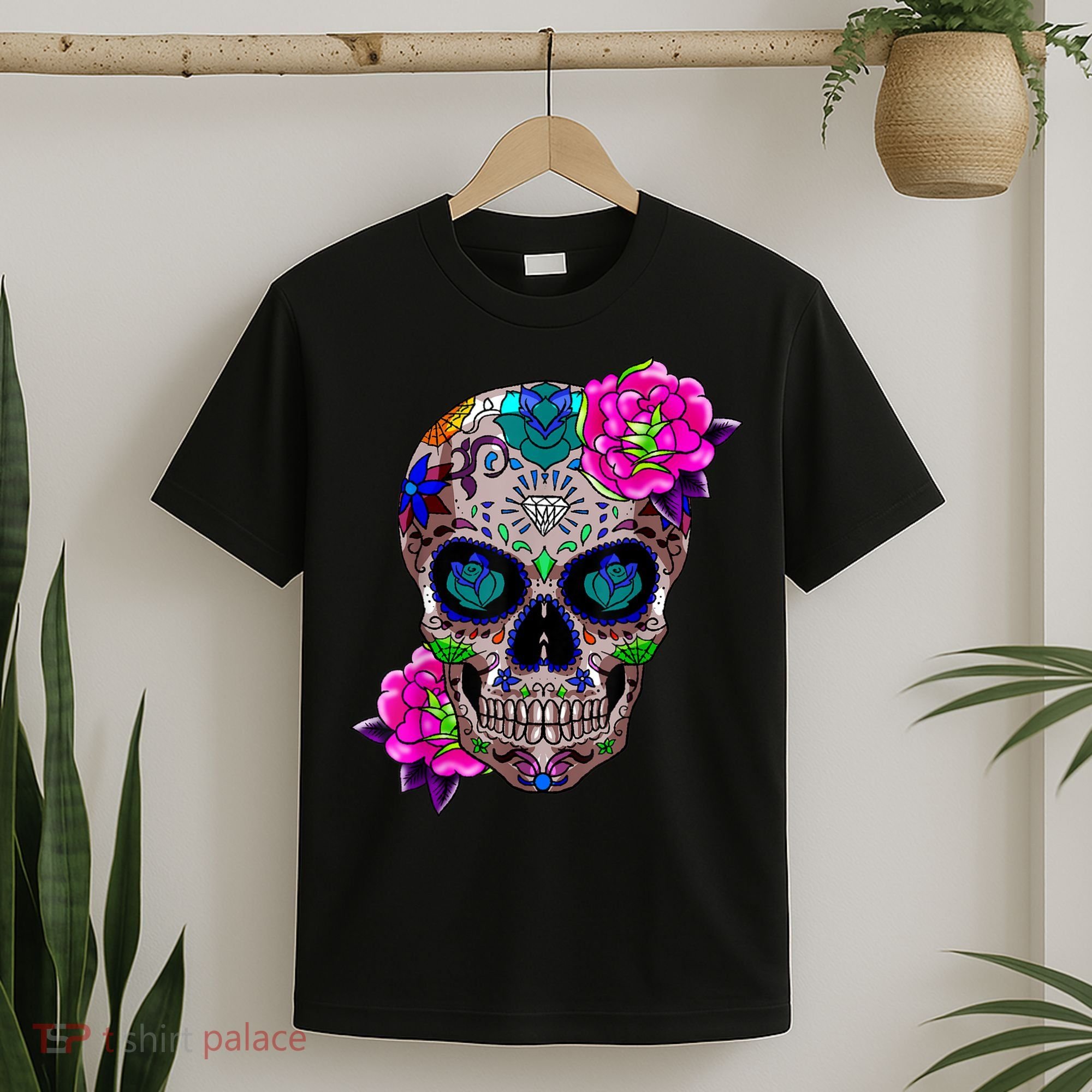 Sugar Skull Day Of The Dead Cool Bone Head Skulls Gift Idea T-Shirt