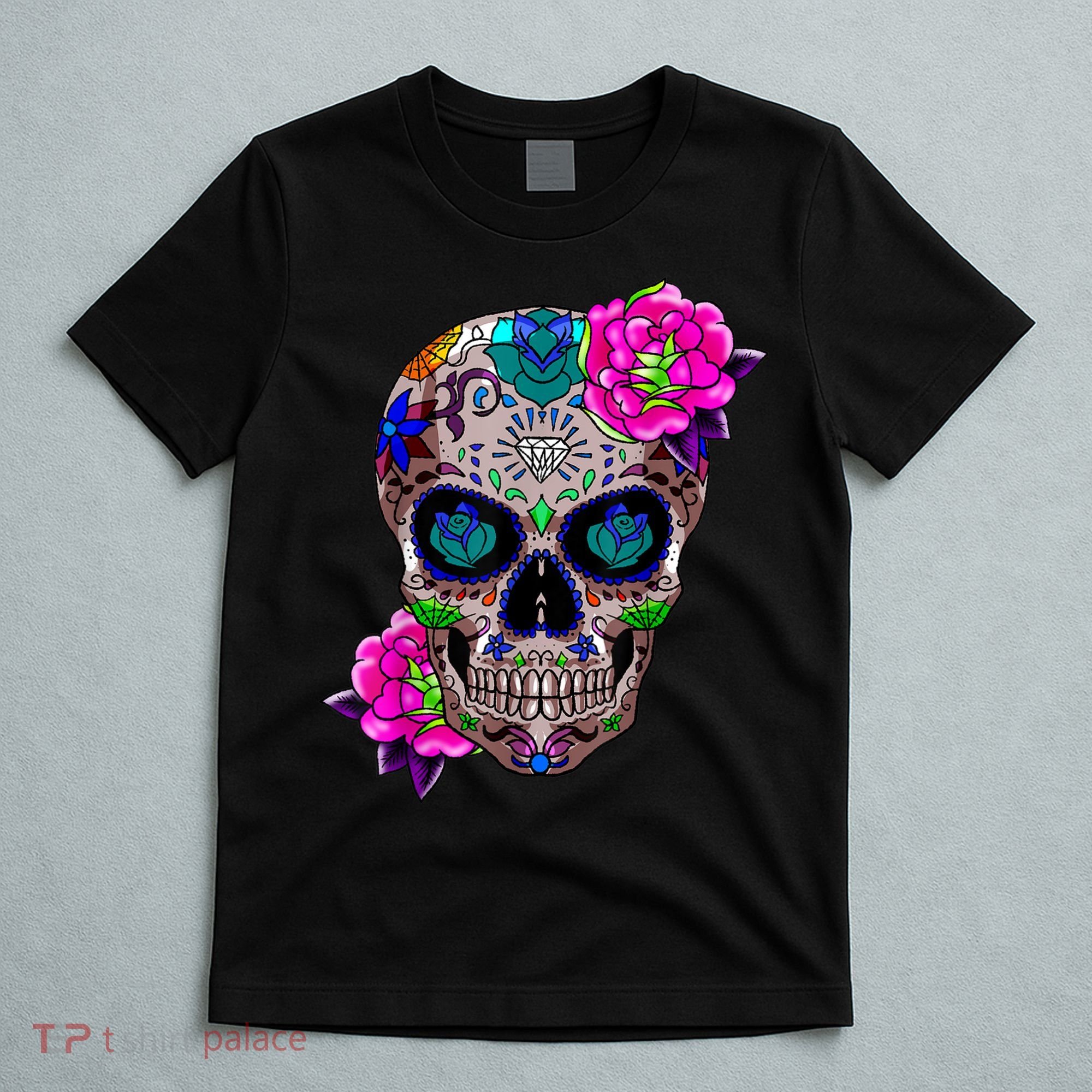 Sugar Skull Day Of The Dead Cool Bone Head Skulls Gift Idea T-Shirt