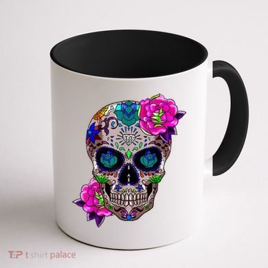 Sugar Skull Day Of The Dead Cool Bone Head Skulls Gift Idea Coffee Mug back
