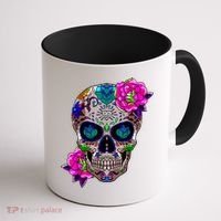 Sugar Skull Day Of The Dead Cool Bone Head Skulls Gift Idea Coffee Mug thumb 1