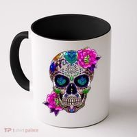 Sugar Skull Day Of The Dead Cool Bone Head Skulls Gift Idea Coffee Mug thumb 0