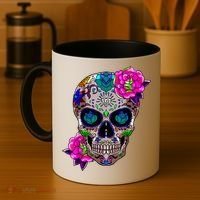 Sugar Skull Day Of The Dead Cool Bone Head Skulls Gift Idea Coffee Mug thumb 4