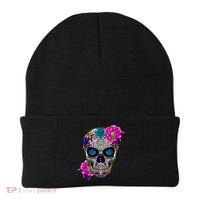 Sugar Skull Day Of The Dead Cool Bone Head Skulls Gift Idea Beanie thumb 0