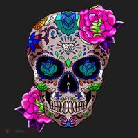 Sugar Skull Day Of The Dead Cool Bone Head Skulls Gift Idea Beanie thumb 2