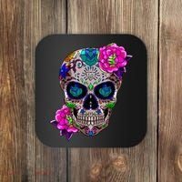Sugar Skull Day Of The Dead Cool Bone Head Skulls Gift Idea Coaster thumb 0